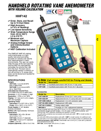 Thumbnail of document Data Sheet - HHF142B Rotating Metal Vane Anemometer Kit w/Volume Flow